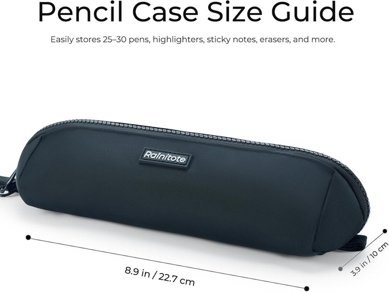 Ralnitote Store Large Pencil Case with 180° Open Design, Big Capacity Pen Bag for Girls & Boys, Aesthetic & Cute Pencil Pouch for School, Office, Makeup & Tech Accessories-Black - Image 3